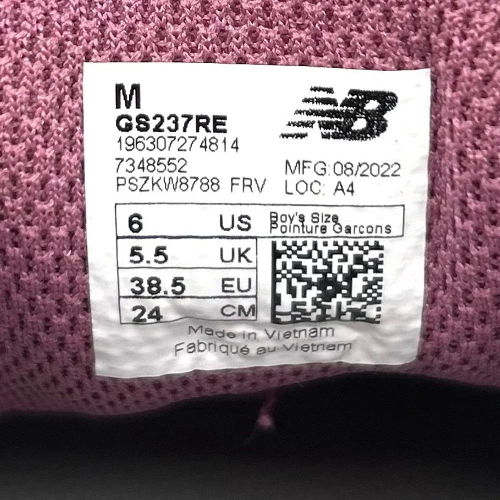New‎ Balance 237 Shoes Big Kids 6 Burgundy White Suede Retro Sneakers Gum Sole